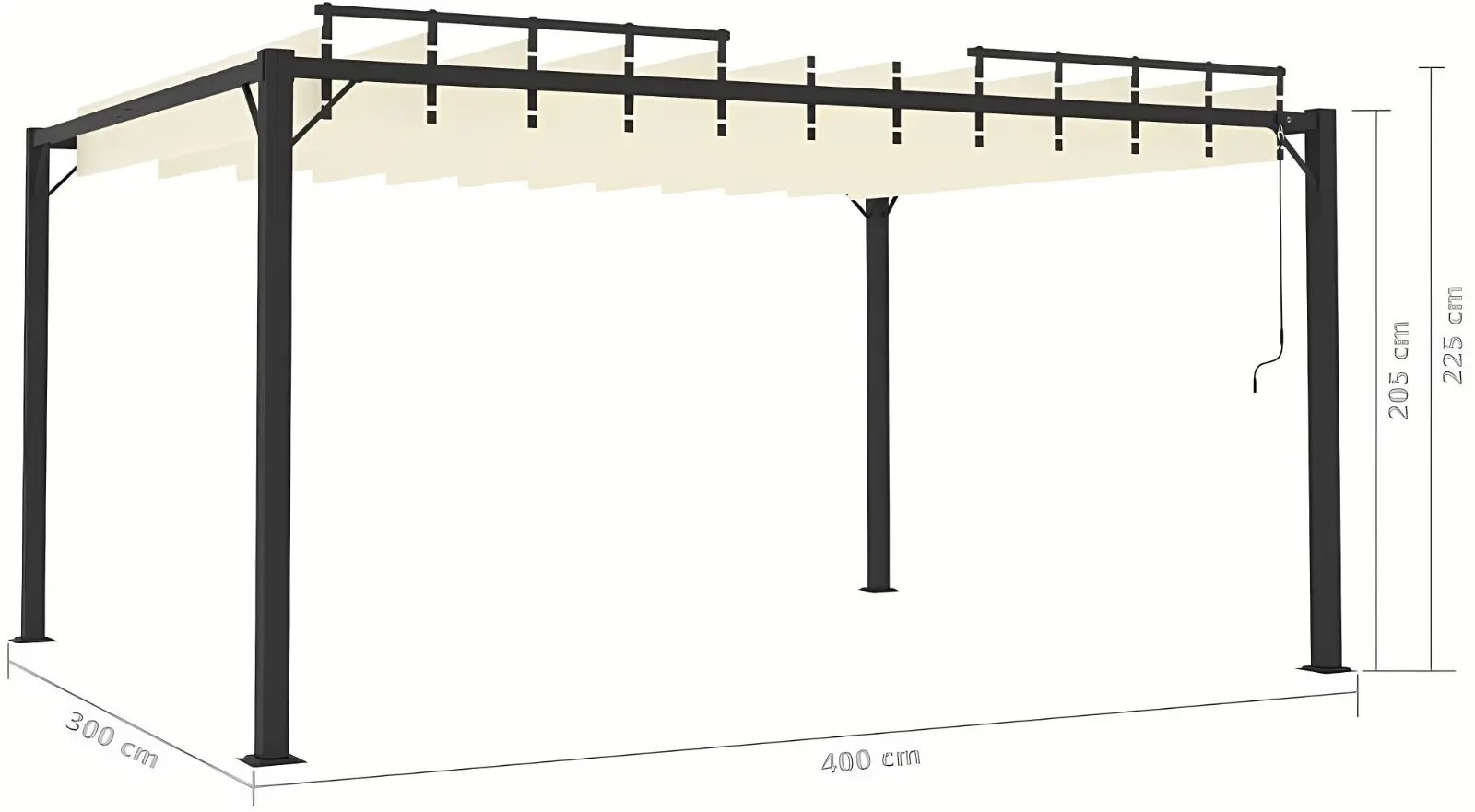 Pergola VidaXL 313927 3x4 (Cream)