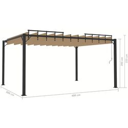 Pergola VidaXL 313928 3x4 (Taupe Grey) Thumb