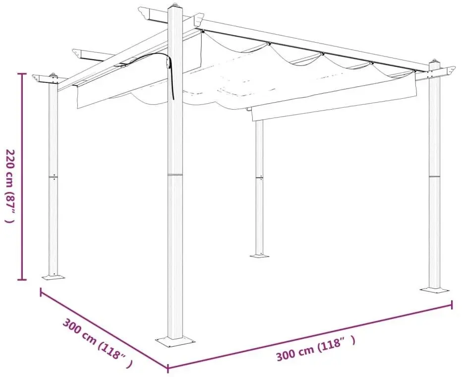 Пергола VidaXL 318536 3x3 (Taupe Grey)
