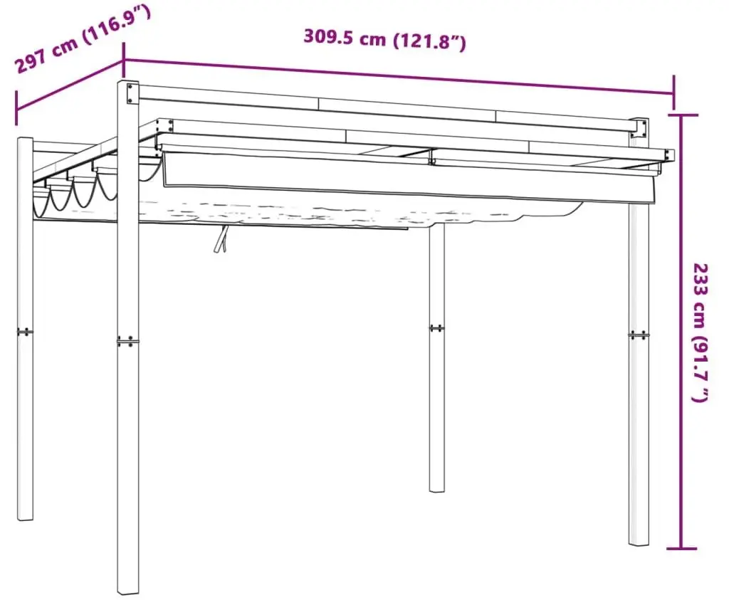 Pergola VidaXL 4003970 3x3 (Taupe)