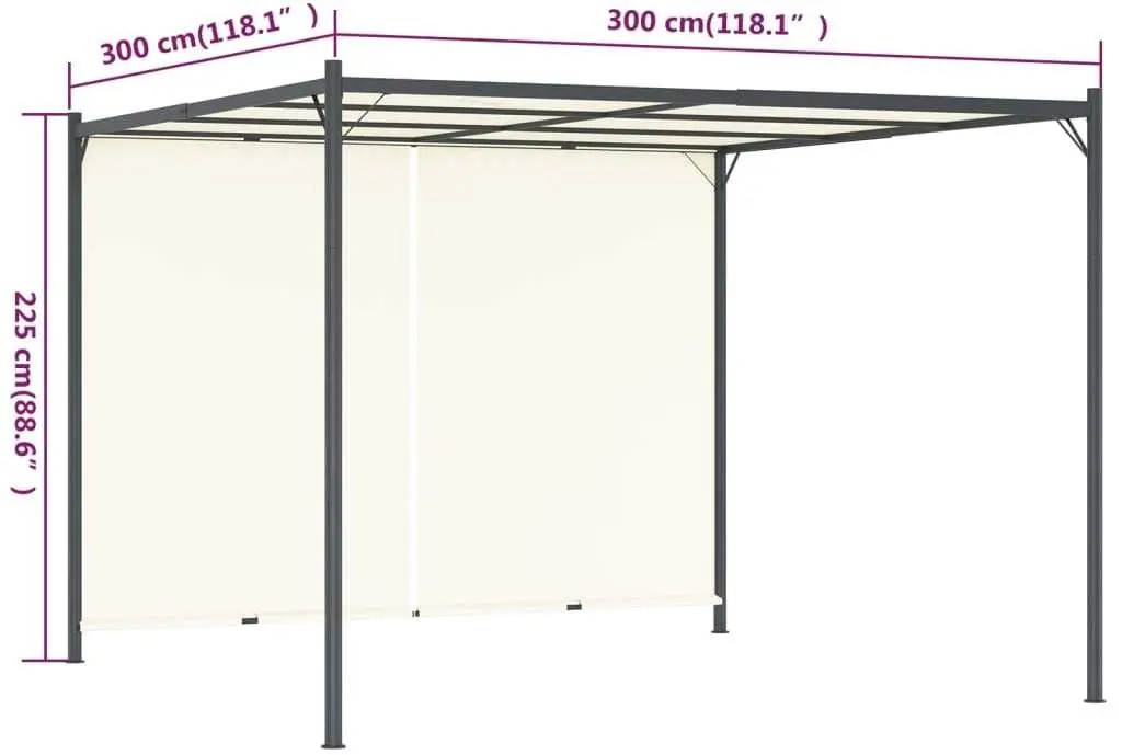 Pergola VidaXL 49323 3x3 (White Cream)