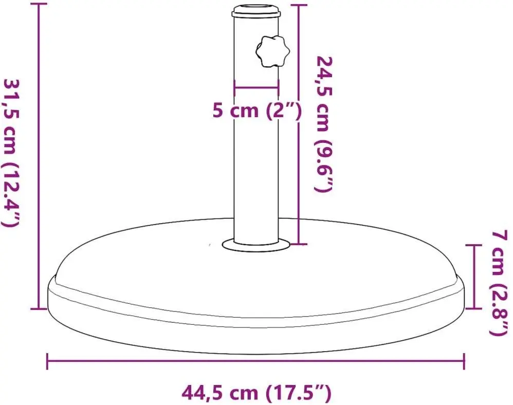 Suport pentru umbrela VidaXL 368673 (Dark Grey)