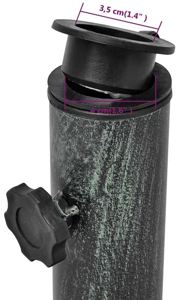 Suport pentru umbrela VidaXL 42171 (Black/Green) - 6