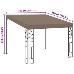 Садовый павильон пристенный VidaXL 312265 3x3 (Taupe) Thumb