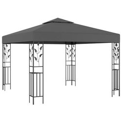 Pavilion de gradina cu iluminare VidaXL 3070296 3x3 (Anthracite)