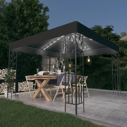 Pavilion de gradina cu iluminare VidaXL 3070296 3x3 (Anthracite) Thumb