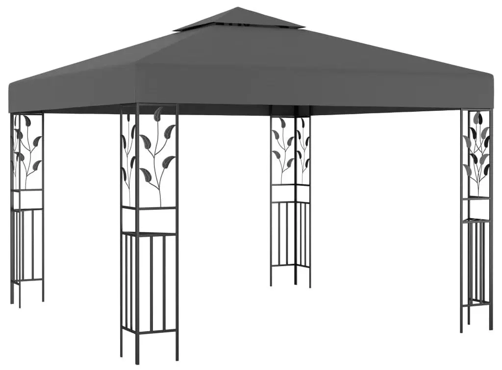 Pavilion de gradina cu iluminare VidaXL 3070296 3x3 (Anthracite)