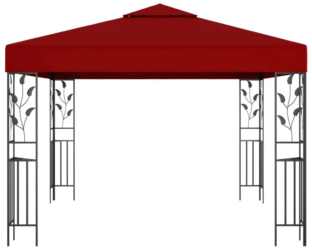 Pavilion de gradina cu iluminare VidaXL 3070297 3x3 (Burgundy) - 3