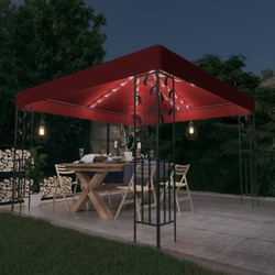Pavilion de gradina cu iluminare VidaXL 3070297 3x3 (Burgundy) Thumb