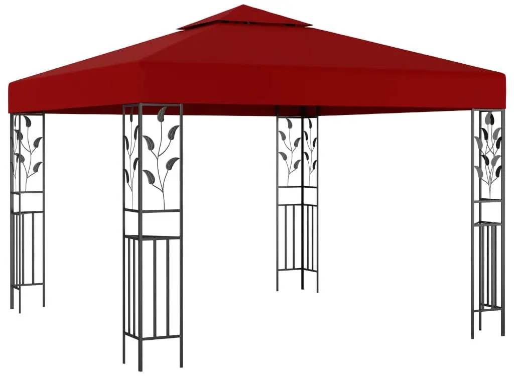 Pavilion de gradina cu iluminare VidaXL 3070297 3x3 (Burgundy)