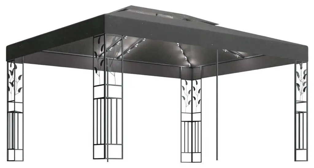 Pavilion de gradina cu iluminare VidaXL 3070299 3x4 (Anthracite) - 2