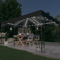 Pavilion de gradina cu iluminare VidaXL 3070299 3x4 (Anthracite) Thumb