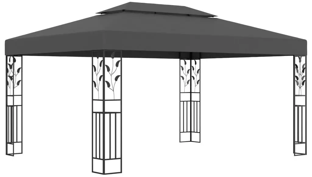 Pavilion de gradina cu iluminare VidaXL 3070299 3x4 (Anthracite)