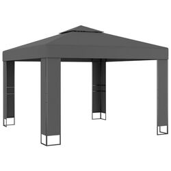 Pavilion de gradina cu iluminare VidaXL 3070304 3x3 (Anthracite)