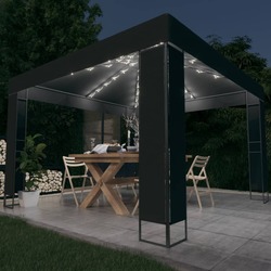 Pavilion de gradina cu iluminare VidaXL 3070304 3x3 (Anthracite) Thumb