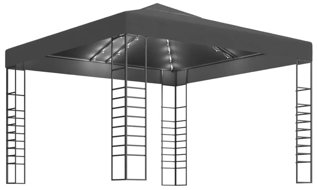 Pavilion de gradina cu iluminare VidaXL 3070306 3x3 (Anthracite) - 2