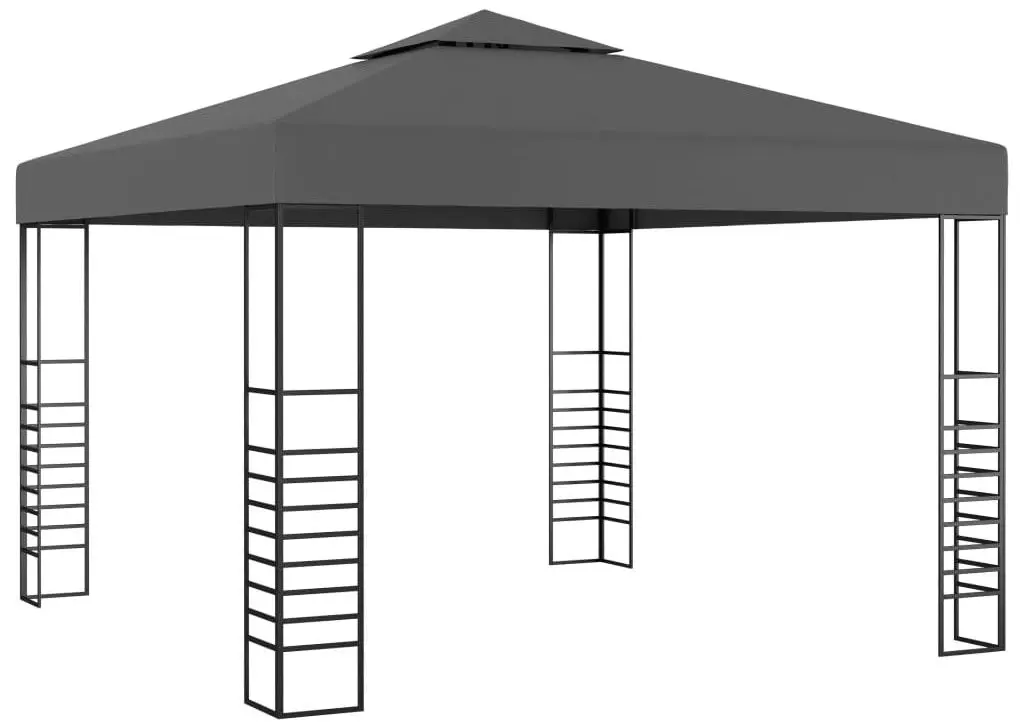 Pavilion de gradina cu iluminare VidaXL 3070306 3x3 (Anthracite)