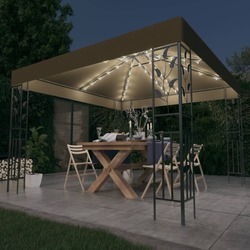 Pavilion de gradina cu iluminare VidaXL 3070312 3x3 (Taupe) Thumb