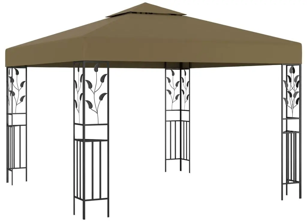 Pavilion de gradina cu iluminare VidaXL 3070312 3x3 (Taupe)