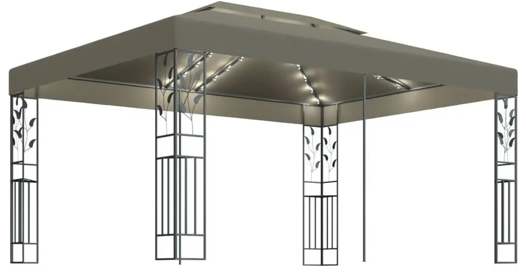 Pavilion de gradina cu iluminare VidaXL 3070313 4x3 (Taupe)