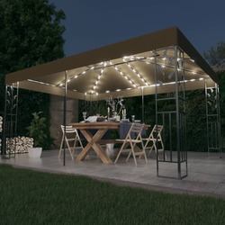Pavilion de gradina cu iluminare VidaXL 3070313 4x3 (Taupe) Thumb