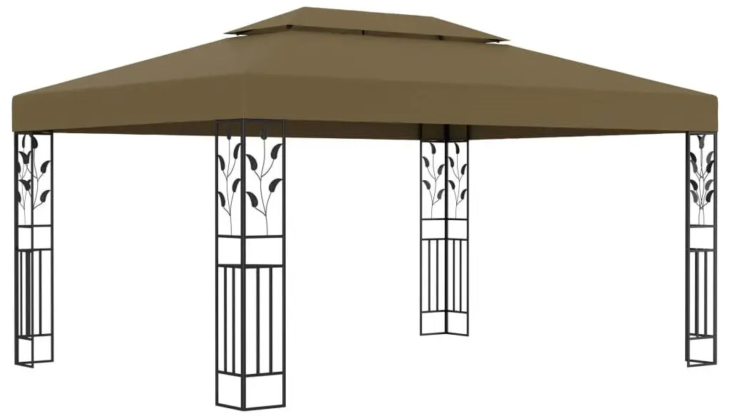 Pavilion de gradina cu iluminare VidaXL 3070313 4x3 (Taupe)