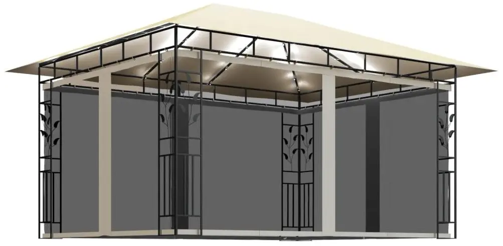 Садовый павильон с подсветкой VidaXL 3070315 3x4 (Cream)