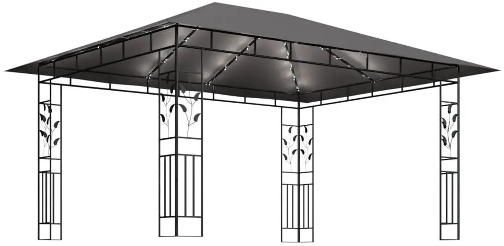 Садовый павильон с подсветкой VidaXL 3070317 3x4 (Anthracite)