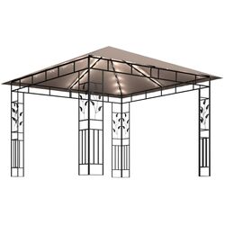 Pavilion de gradina cu iluminare VidaXL 3070318 3x3 (Taupe) Thumb