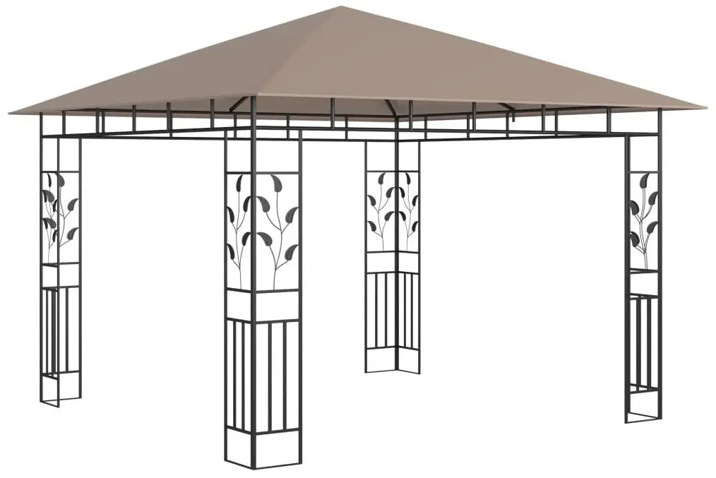 Pavilion de gradina cu iluminare VidaXL 3070318 3x3 (Taupe)
