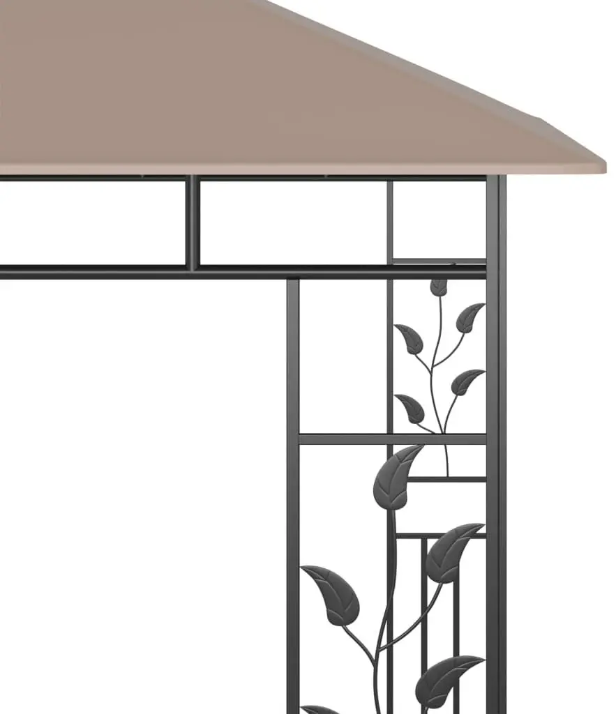 Pavilion de gradina cu iluminare VidaXL 3070318 3x3 (Taupe)