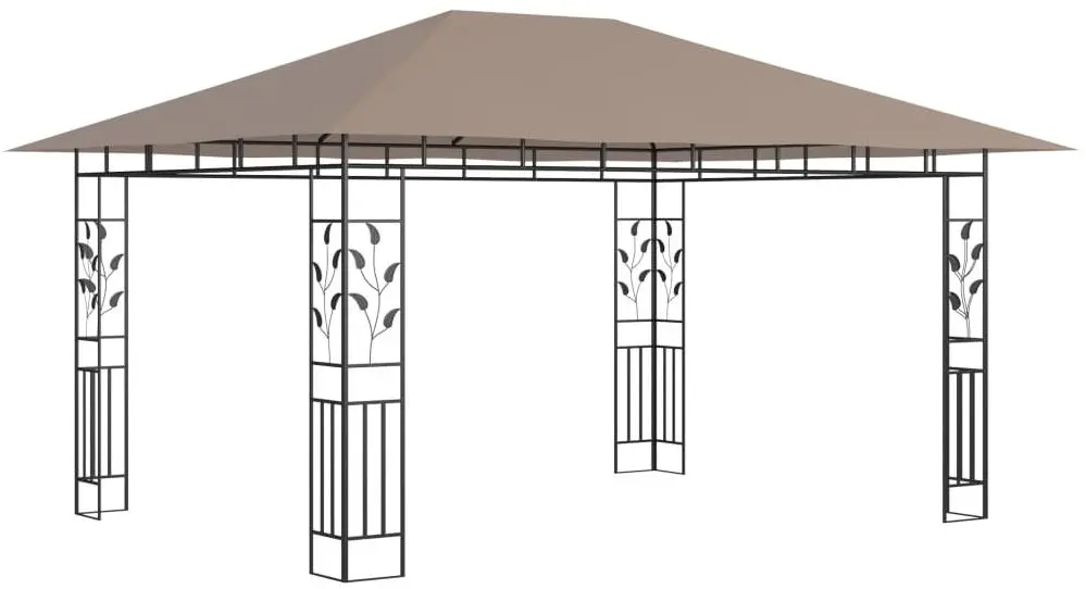 Pavilion de gradina cu iluminare VidaXL 3070319 4x3 (Taupe)