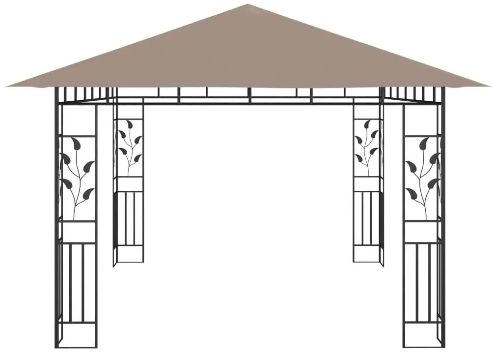 Pavilion de gradina cu iluminare VidaXL 3070319 4x3 (Taupe)