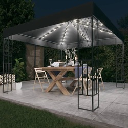 Pavilion de gradina cu iluminare VidaXL 3070327 3x3 (Anthracite) Thumb