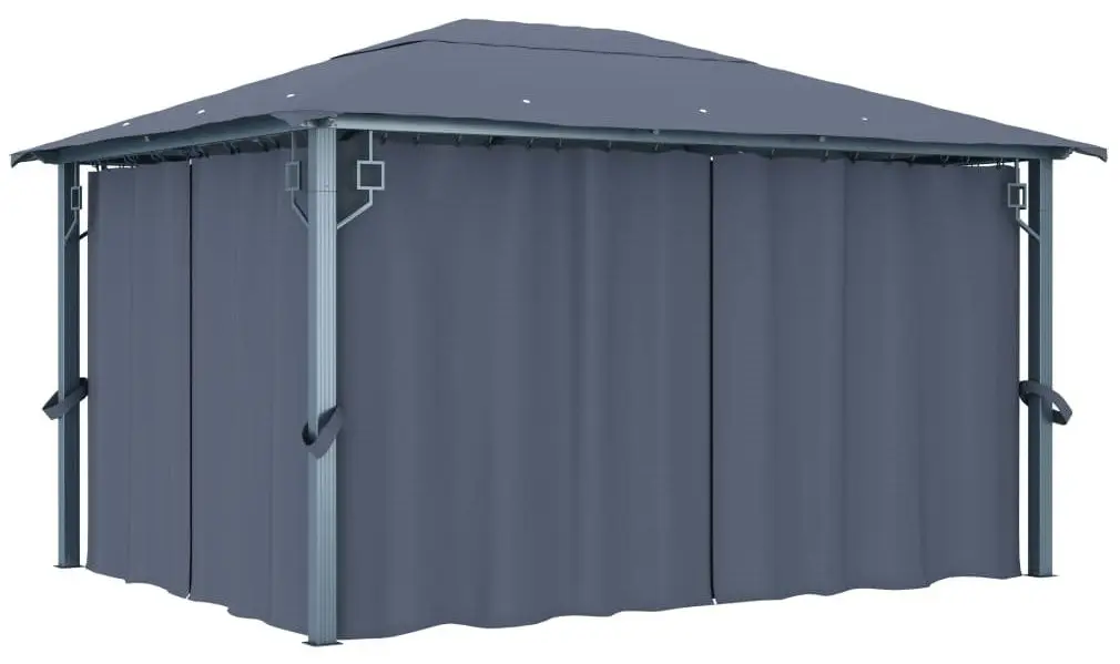 Pavilion de gradina cu iluminare VidaXL 3070336 4x3 (Anthracite) - 2