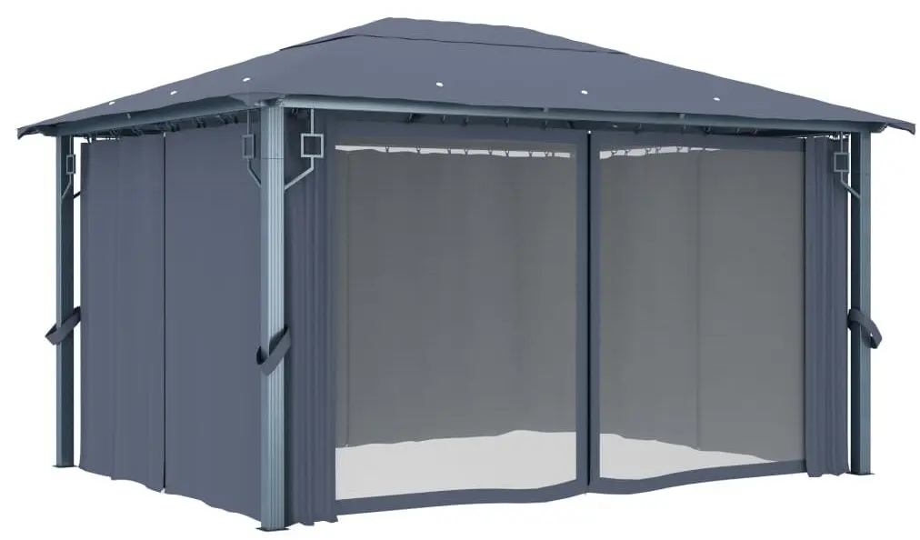 Pavilion de gradina cu iluminare VidaXL 3070336 4x3 (Anthracite) - 5