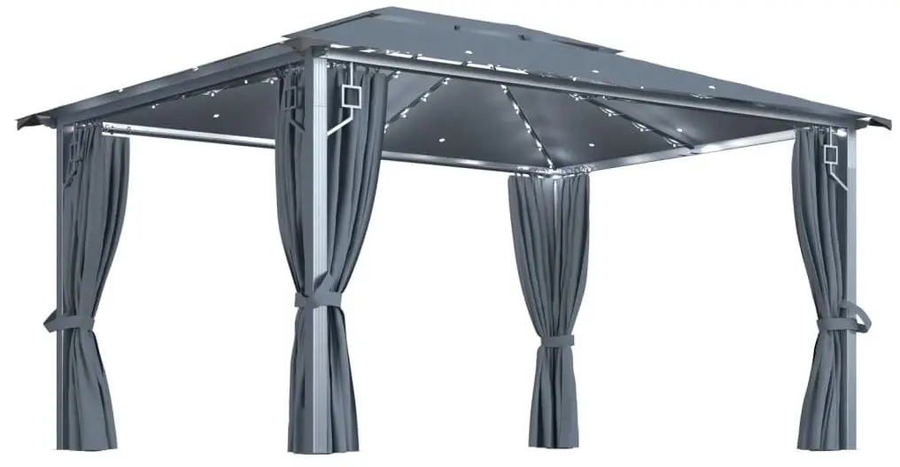Pavilion de gradina cu iluminare VidaXL 3070336 4x3 (Anthracite)
