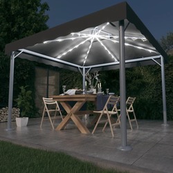 Pavilion de gradina cu iluminare VidaXL 3070343 3x3 (Anthracite) Thumb