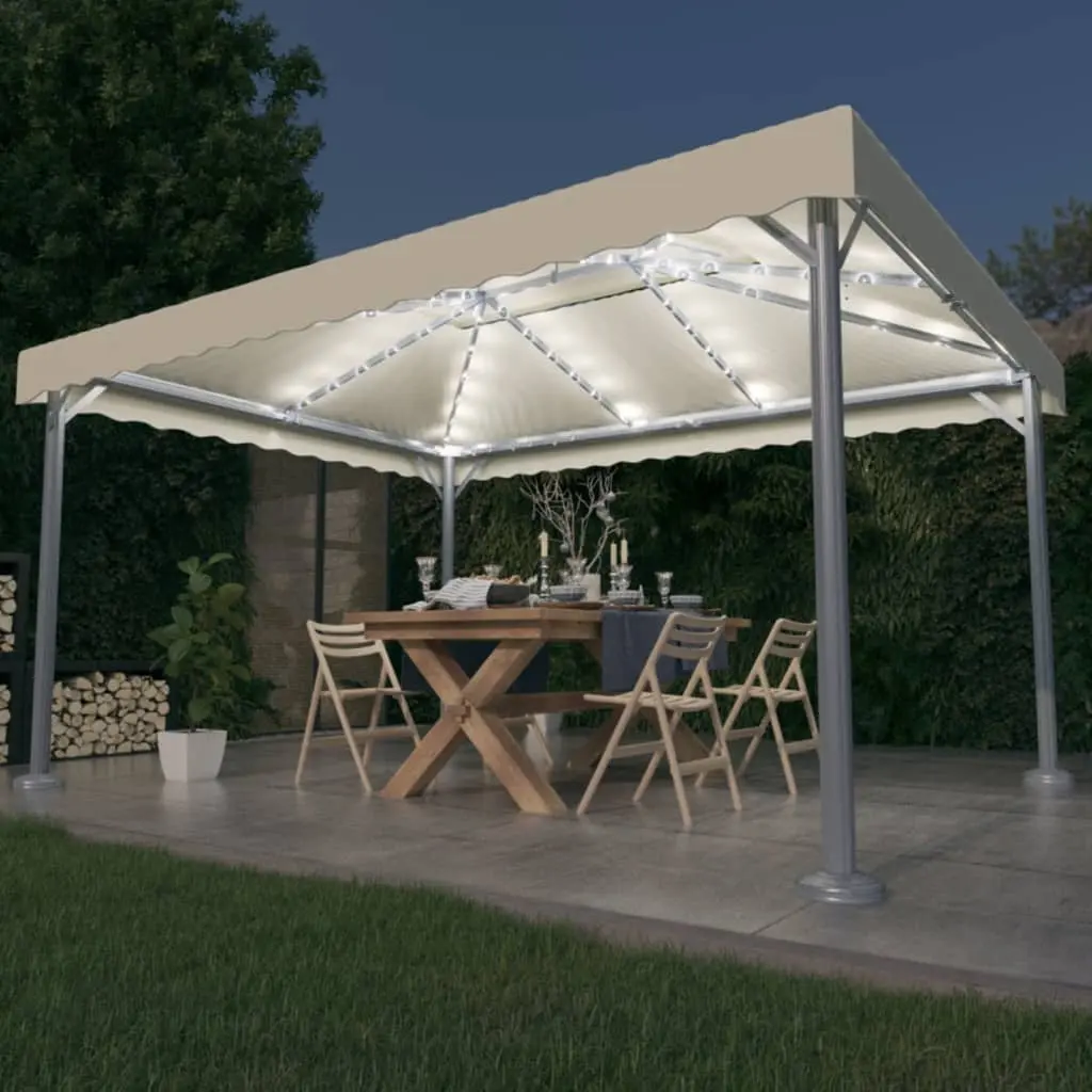 Pavilion de gradina cu iluminare VidaXL 3070351 3x4 (Cream)