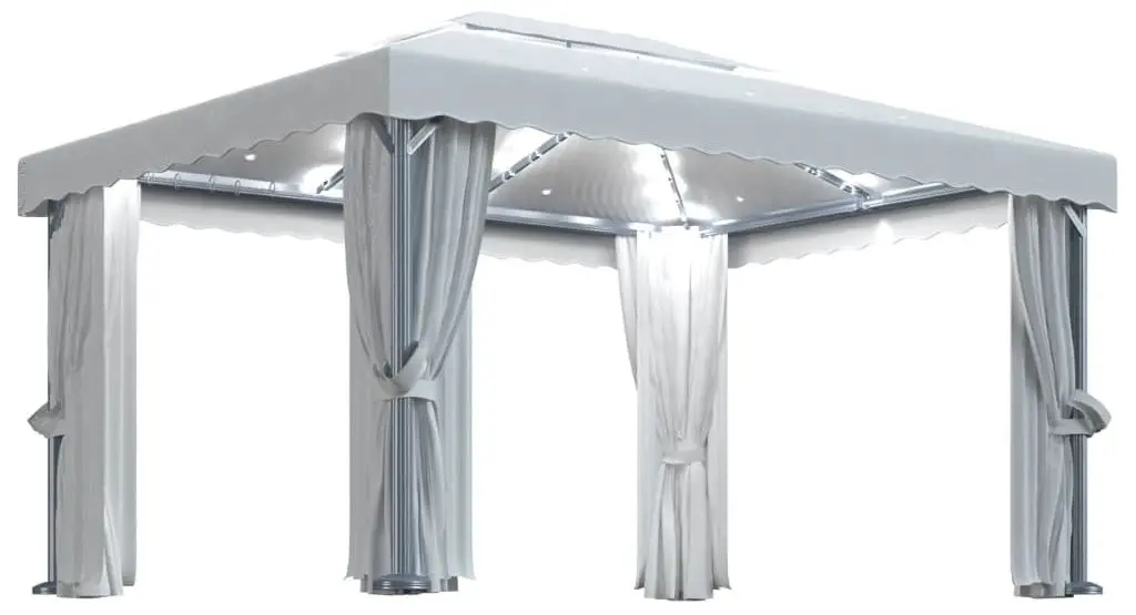 Садовый павильон с подсветкой VidaXL 3070353 4x3 (Cream)