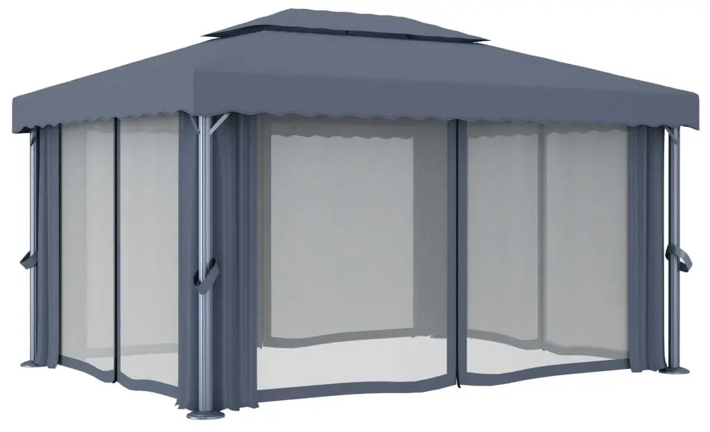 Садовый павильон с подсветкой VidaXL 3070355 4x3 (Anthracite)