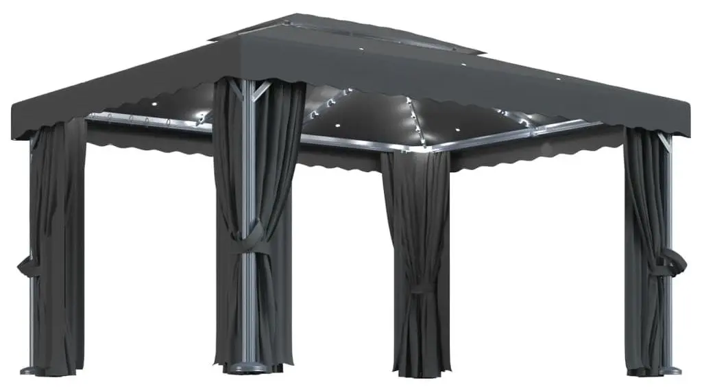 Садовый павильон с подсветкой VidaXL 3070355 4x3 (Anthracite)