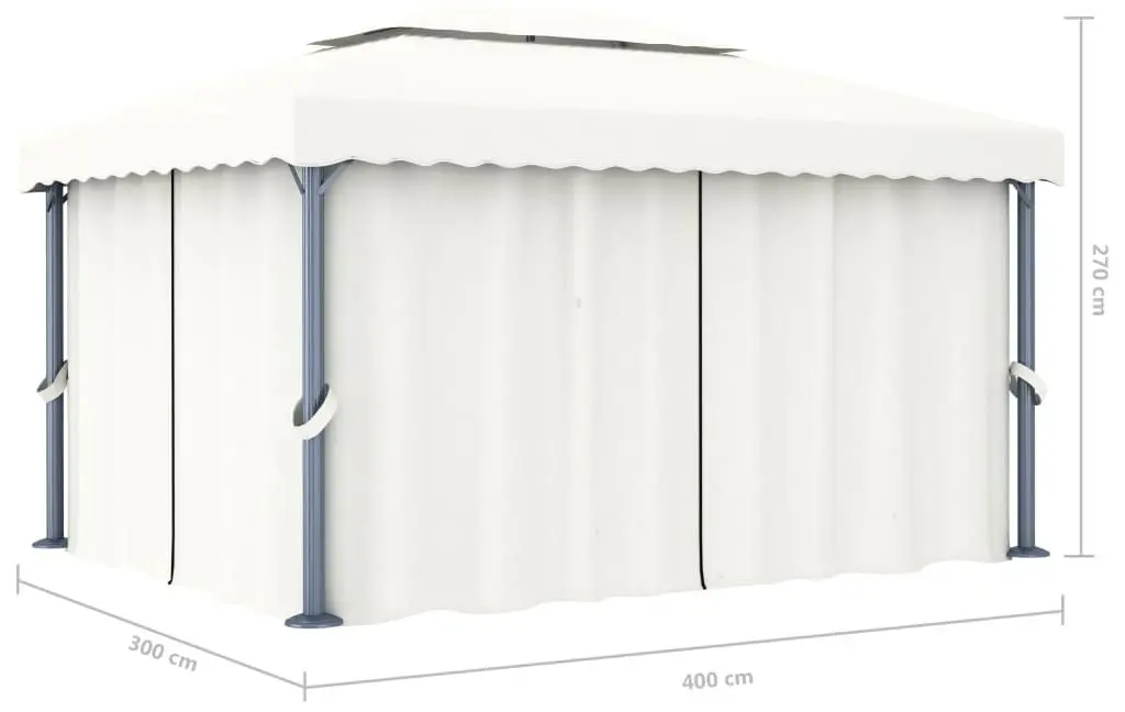 Садовый павильон VidaXL 3053375 4x3 (Cream White)
