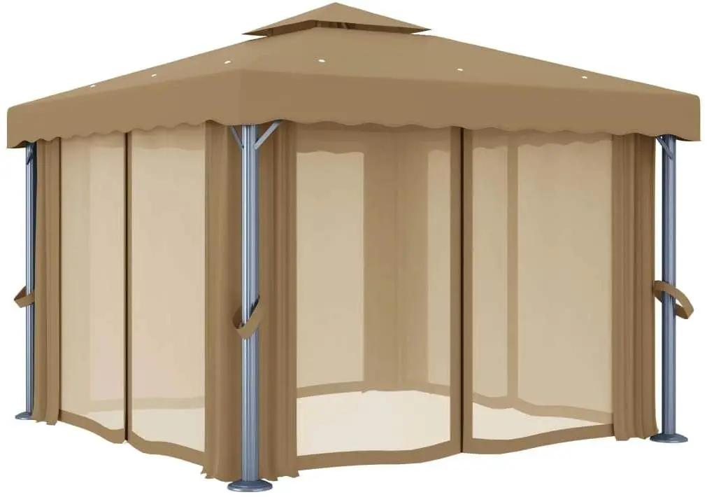 Pavilion de gradina VidaXL 3068557 3x3 (Taupe Grey)