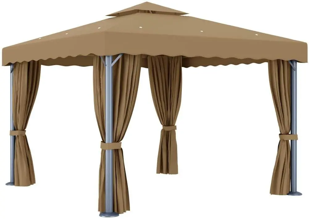 Pavilion de gradina VidaXL 3068557 3x3 (Taupe Grey)