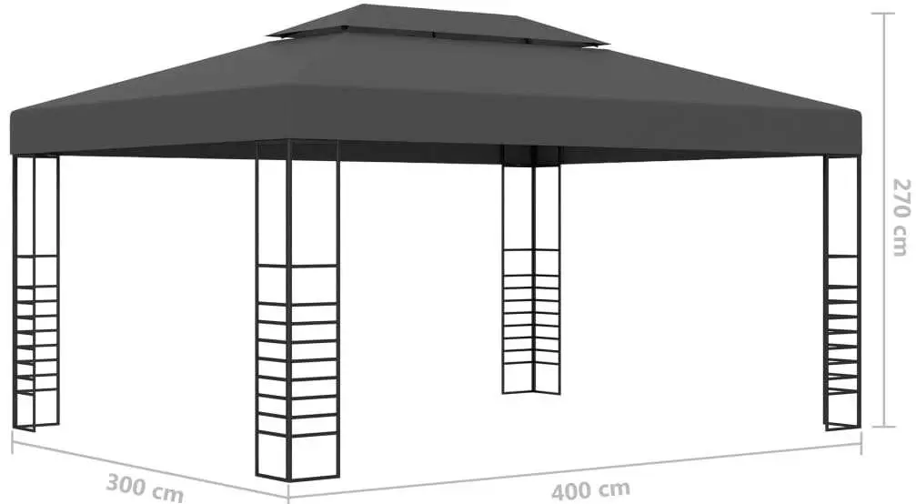 Садовый павильон VidaXL 3070308 3x4 (Anthracite)