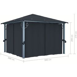 Садовый павильон VidaXL 3070333 3x3 (Anthracite) Thumb