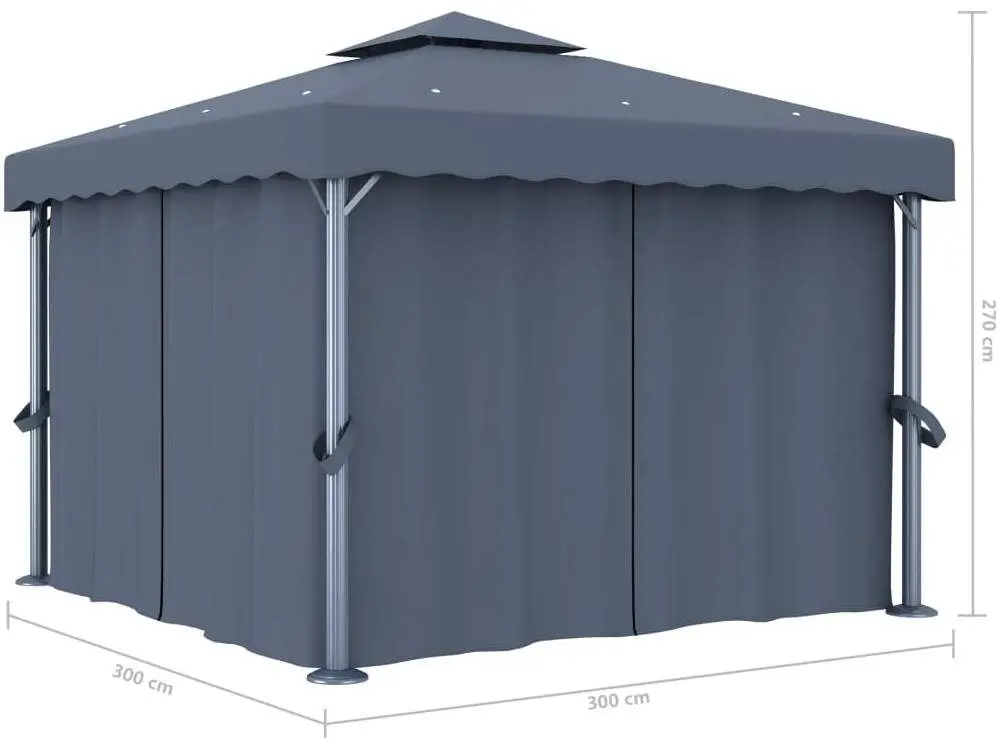 Садовый павильон VidaXL 3070347 3x3 (Anthracite)