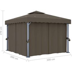 Садовый павильон VidaXL 3070349 3x3 (Taupe Grey) Thumb