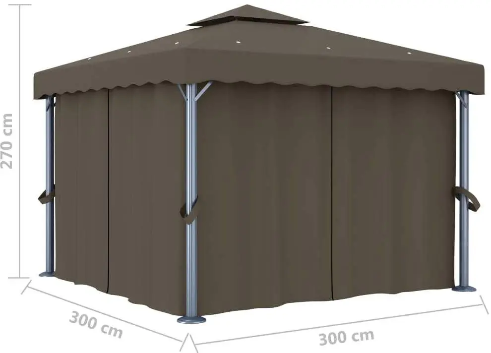 Садовый павильон VidaXL 3070349 3x3 (Taupe Grey)